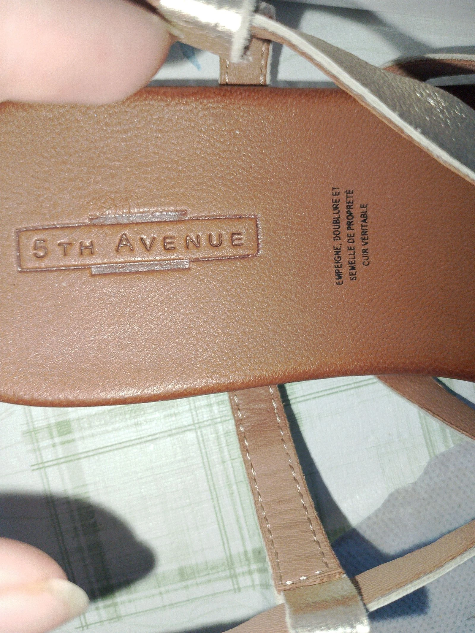 Sandálias rasteiras douradas 5th Avenue - Couro genuíno - Tamanho 39 – photo 7
